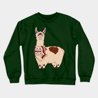 Adorable Llama in Scarf Crewneck Sweatshirt